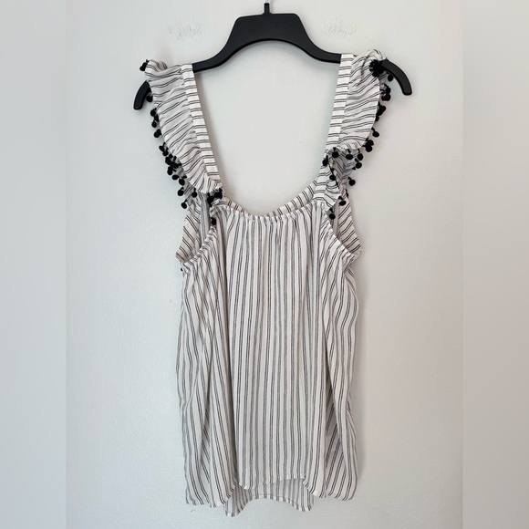 LOFT Striped Pom Pom Tank - Size Large - Picture 4 of 6